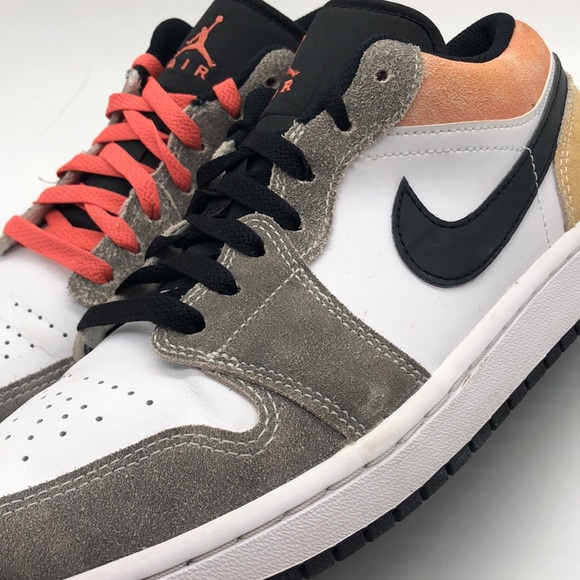 USED Men’s Nike Air Jordan 1 Low SE 'Flight Club' Black Ember DX4334-008 No Box - Picture 7 of 7